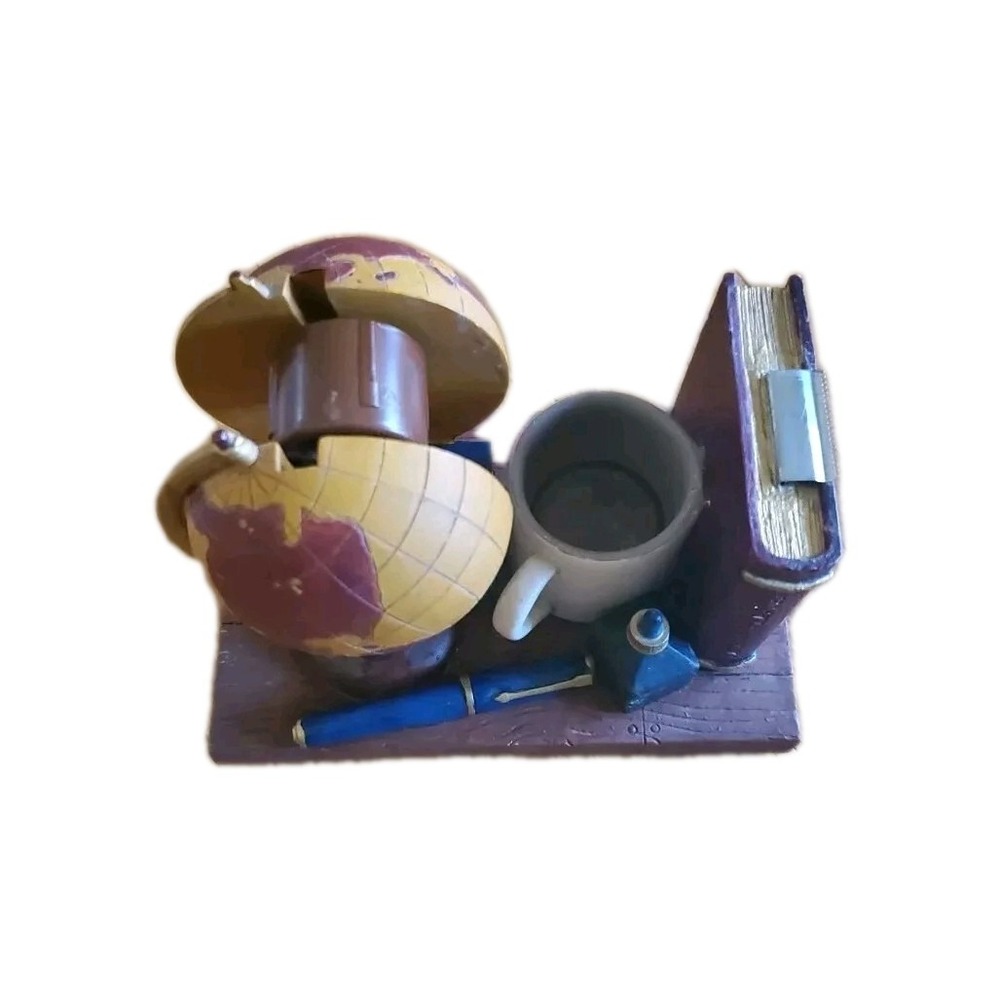 Vintage Russ Berrie and Company Tape Dispenser Desk Globe Coffee Mug Office